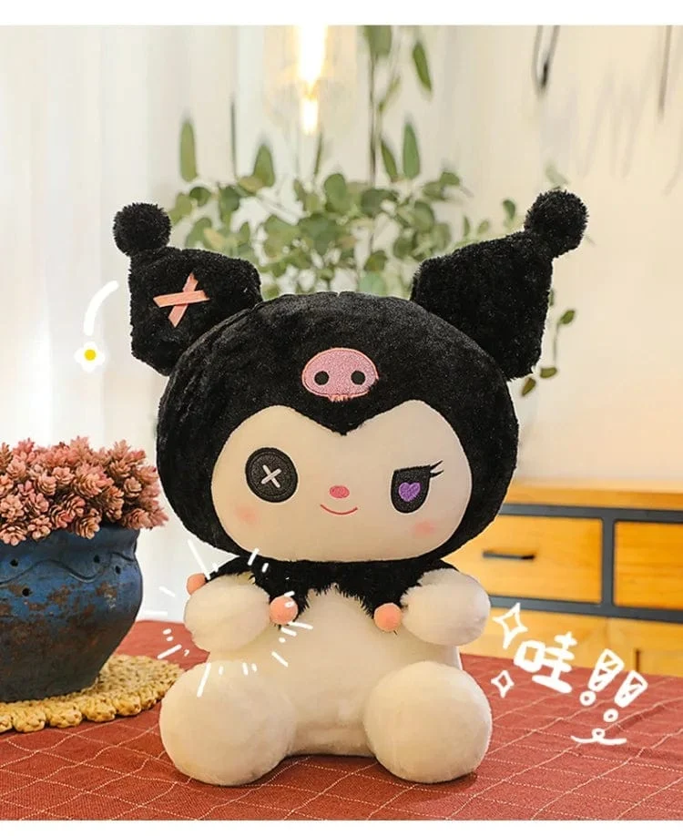 25/50cm Sanrio Dark Devil Kuromi Puppe Plüschtier Süßes Mädchen Stoffpuppe Großes Plüschkissen Kindergeburtstagsgeschenk