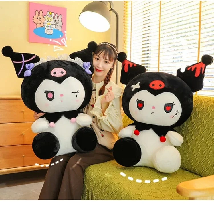 25/50cm Sanrio Dark Devil Kuromi Puppe Plüschtier Süßes Mädchen Stoffpuppe Großes Plüschkissen Kindergeburtstagsgeschenk