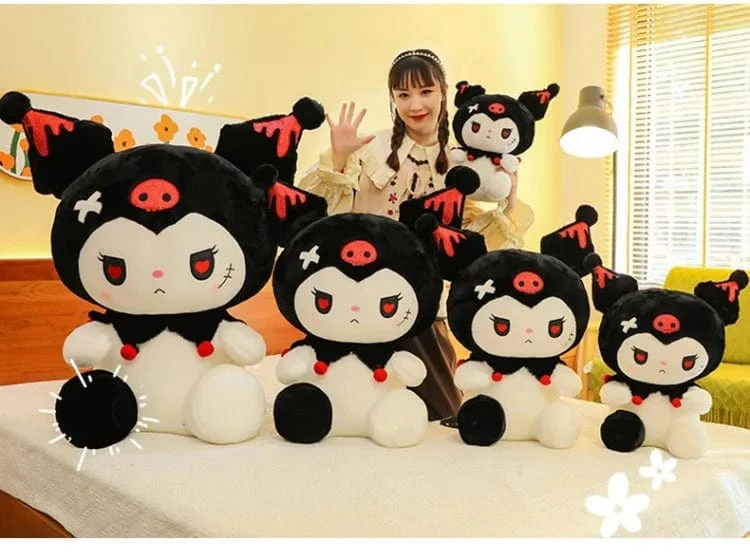 25/50cm Sanrio Dark Devil Kuromi Puppe Plüschtier Süßes Mädchen Stoffpuppe Großes Plüschkissen Kindergeburtstagsgeschenk