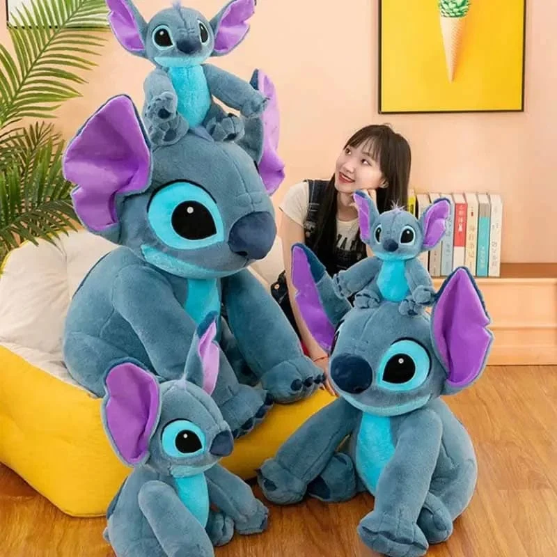 Disney Stitch Plüsch Spielzeug Puppen Anime Stitch Sitzen Stitch 45/60cm Cartoon Gefüllte Puppe Kinder Tröstendes Kissen Kinder Geschenke