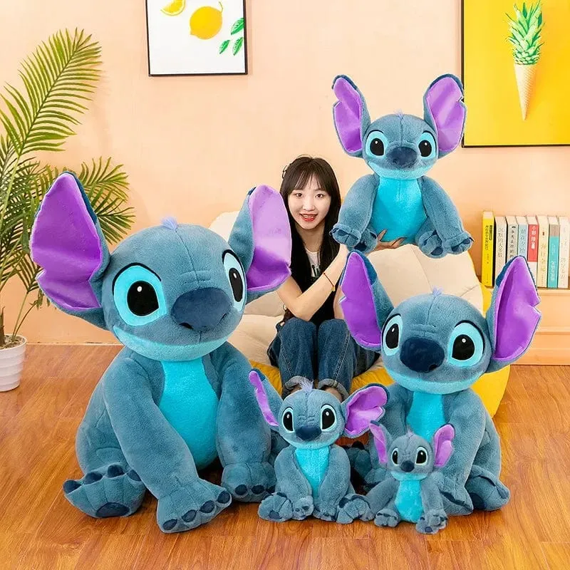 Disney Stitch Plüsch Spielzeug Puppen Anime Stitch Sitzen Stitch 45/60cm Cartoon Gefüllte Puppe Kinder Tröstendes Kissen Kinder Geschenke