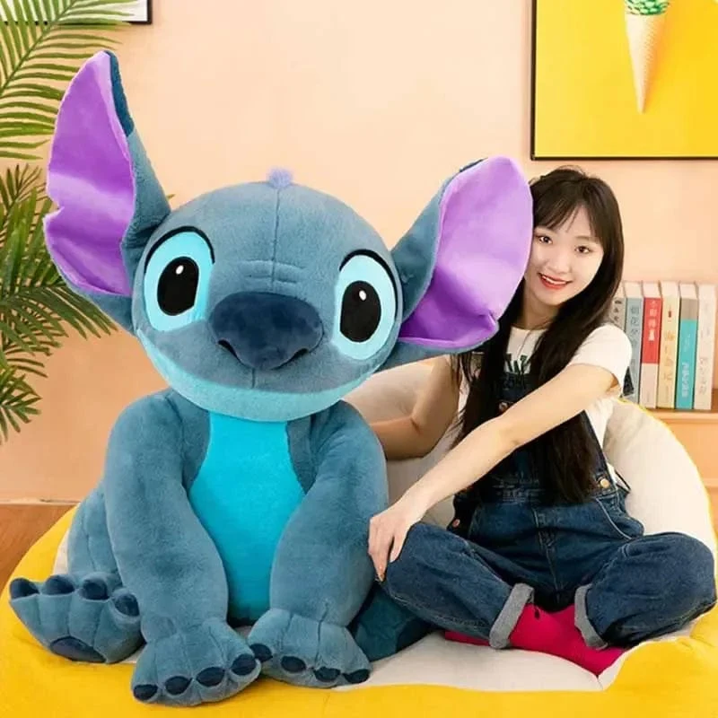 Disney Stitch Plüsch Spielzeug Puppen Anime Stitch Sitzen Stitch 45/60cm Cartoon Gefüllte Puppe Kinder Tröstendes Kissen Kinder Geschenke