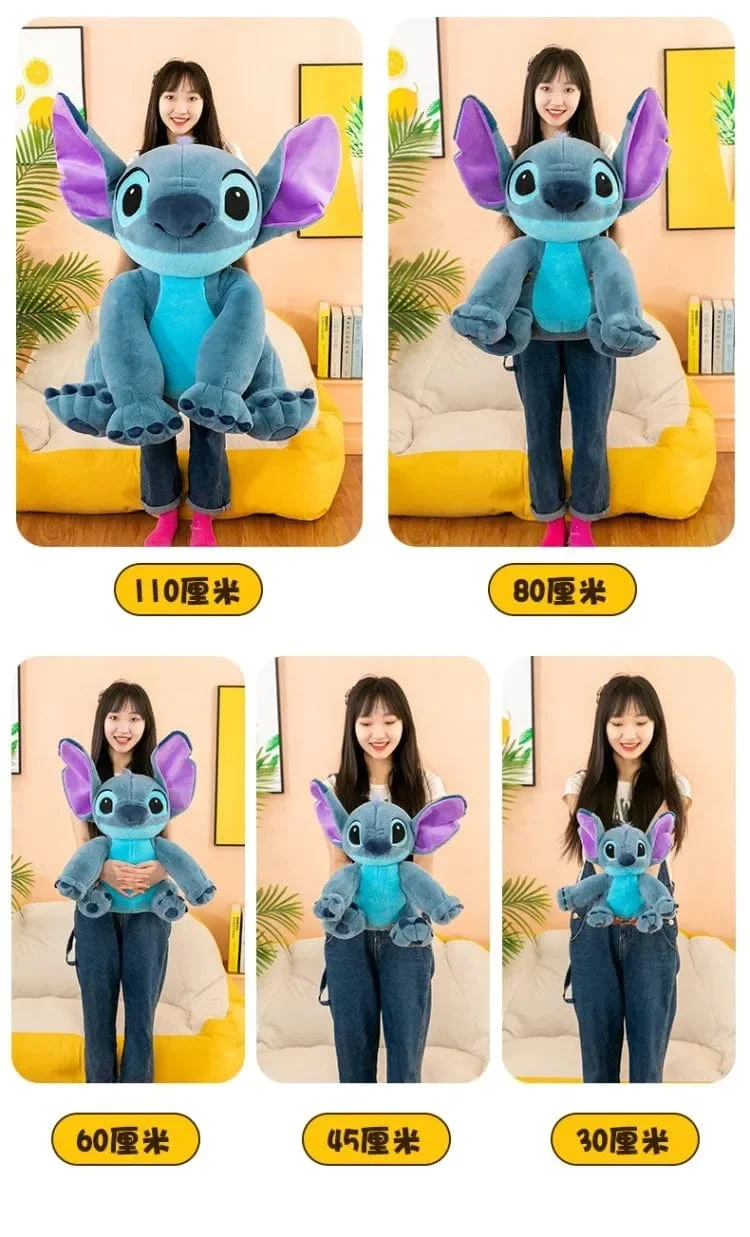 Disney Stitch Plüsch Spielzeug Puppen Anime Stitch Sitzen Stitch 45/60cm Cartoon Gefüllte Puppe Kinder Tröstendes Kissen Kinder Geschenke