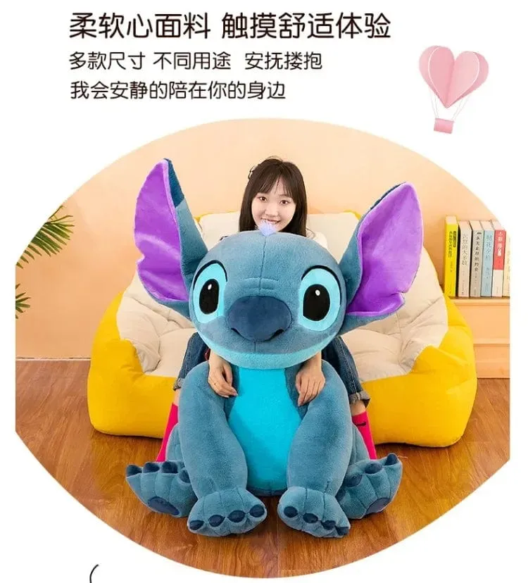 Disney Stitch Plüsch Spielzeug Puppen Anime Stitch Sitzen Stitch 45/60cm Cartoon Gefüllte Puppe Kinder Tröstendes Kissen Kinder Geschenke
