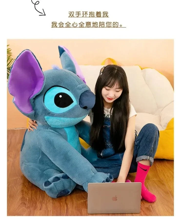 Disney Stitch Plüsch Spielzeug Puppen Anime Stitch Sitzen Stitch 45/60cm Cartoon Gefüllte Puppe Kinder Tröstendes Kissen Kinder Geschenke
