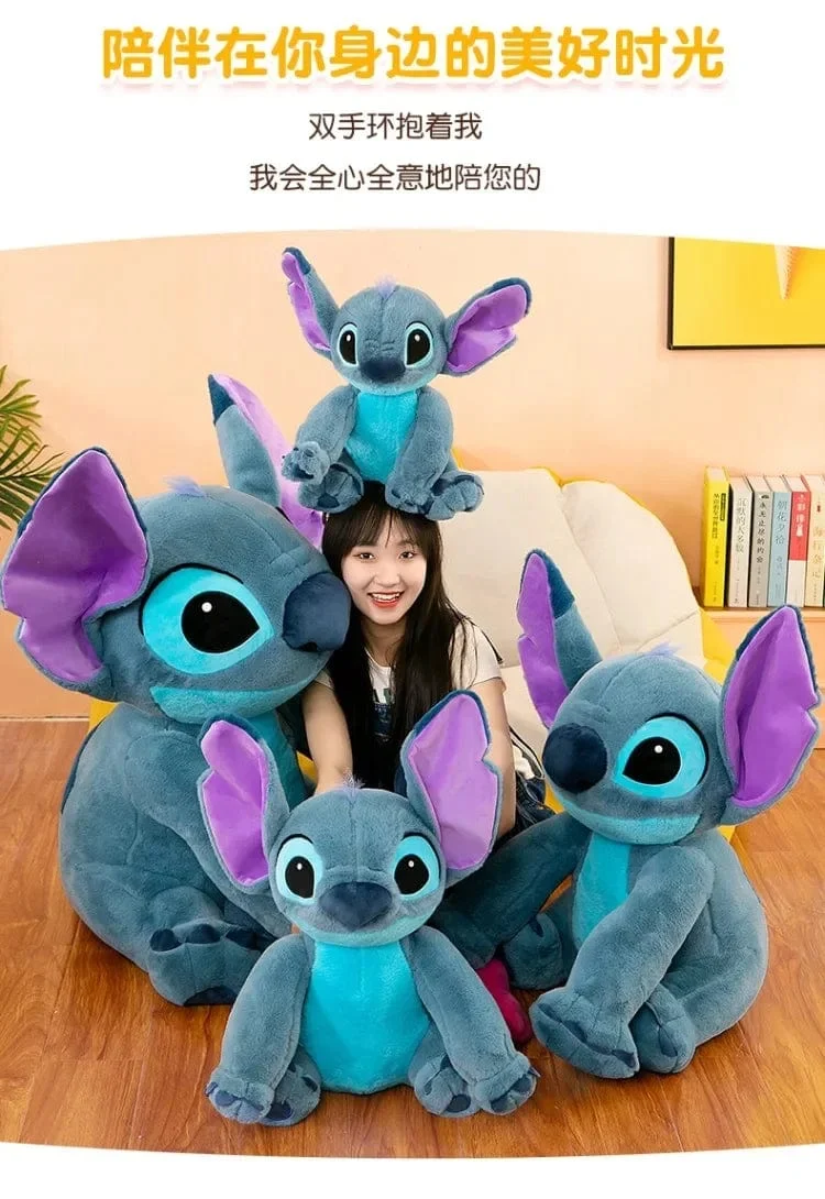 Disney Stitch Plüsch Spielzeug Puppen Anime Stitch Sitzen Stitch 45/60cm Cartoon Gefüllte Puppe Kinder Tröstendes Kissen Kinder Geschenke