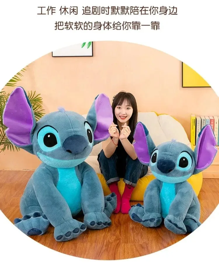 Disney Stitch Plüsch Spielzeug Puppen Anime Stitch Sitzen Stitch 45/60cm Cartoon Gefüllte Puppe Kinder Tröstendes Kissen Kinder Geschenke