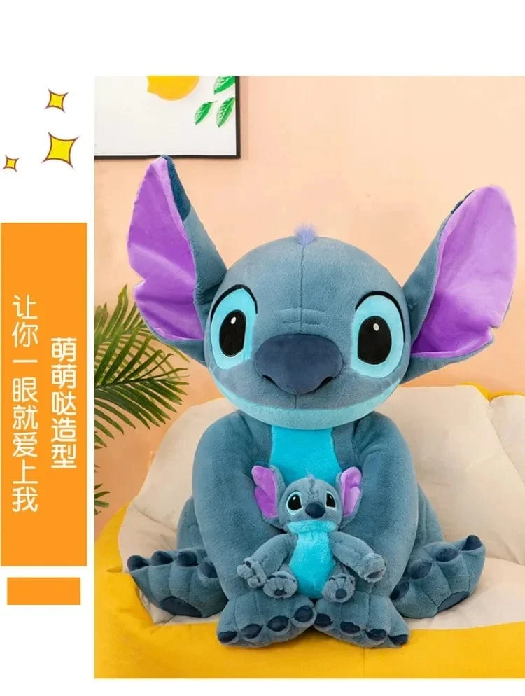 Disney Stitch Plüsch Spielzeug Puppen Anime Stitch Sitzen Stitch 45/60cm Cartoon Gefüllte Puppe Kinder Tröstendes Kissen Kinder Geschenke