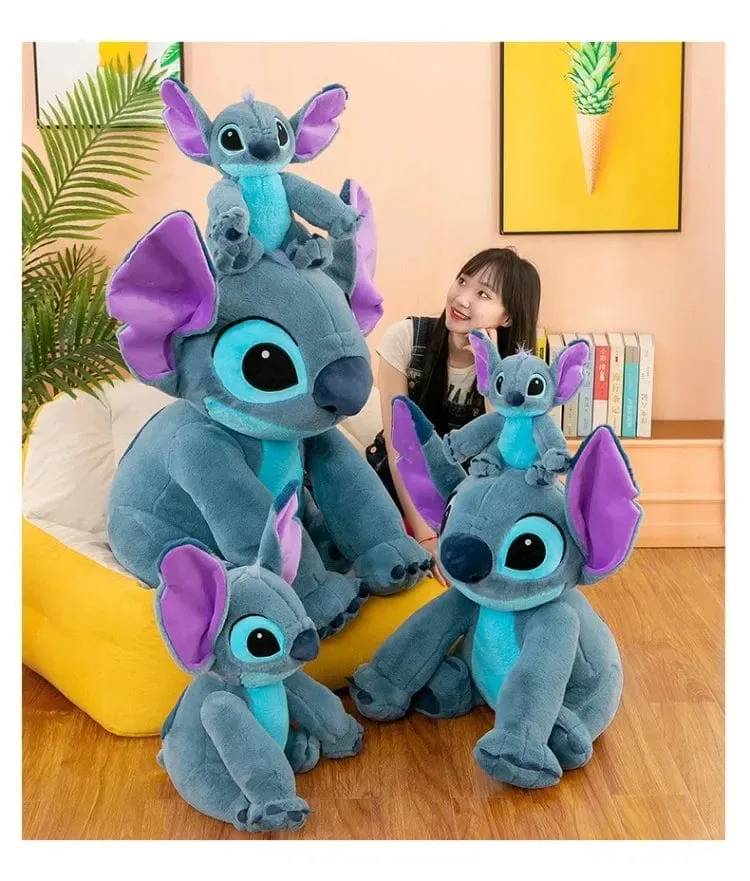 Disney Stitch Plüsch Spielzeug Puppen Anime Stitch Sitzen Stitch 45/60cm Cartoon Gefüllte Puppe Kinder Tröstendes Kissen Kinder Geschenke