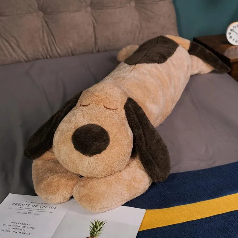 150 cm riesiges, schönes, weiches Hundeplüschkissen aus Daunenbaumwolle, Puppe, ausgestopftes Haustier, Puppe, Baby, langes Schlafkissen, Begleitgeschenk für die Freundin