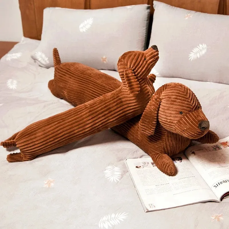 50~110 cm Dackel-Hundeform-Plüschkissen, lebensechtes, gefülltes Wurfkissen für Sofa, Stuhl, Heimdekoration, langes Hundekissen, Geschenk
