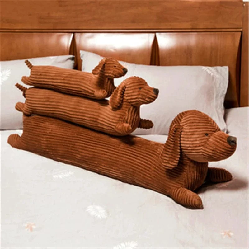 50~110 cm Dackel-Hundeform-Plüschkissen, lebensechtes, gefülltes Wurfkissen für Sofa, Stuhl, Heimdekoration, langes Hundekissen, Geschenk