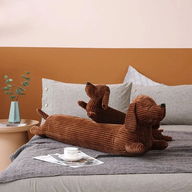 50~110 cm Dackel-Hundeform-Plüschkissen, lebensechtes, gefülltes Wurfkissen für Sofa, Stuhl, Heimdekoration, langes Hundekissen, Geschenk