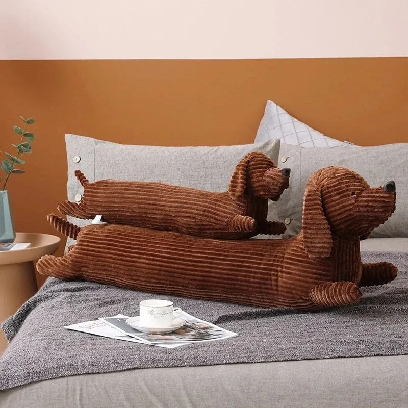 50~110 cm Dackel-Hundeform-Plüschkissen, lebensechtes, gefülltes Wurfkissen für Sofa, Stuhl, Heimdekoration, langes Hundekissen, Geschenk