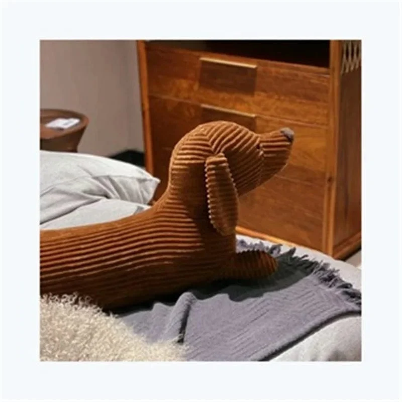50~110 cm Dackel-Hundeform-Plüschkissen, lebensechtes, gefülltes Wurfkissen für Sofa, Stuhl, Heimdekoration, langes Hundekissen, Geschenk