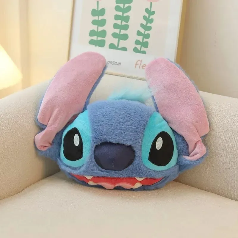 Disney Stitch Auto Sicherheitsgurtbezug Nackenkissen Cartoon Anime Kopfstütze Nackenstütze Universal Auto Plüsch Niedliche Innenausstattung