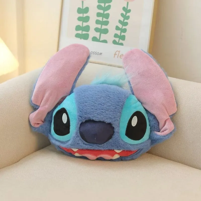 Disney Stitch Auto Sicherheitsgurtbezug Nackenkissen Cartoon Anime Kopfstütze Nackenstütze Universal Auto Plüsch Niedliche Innenausstattung