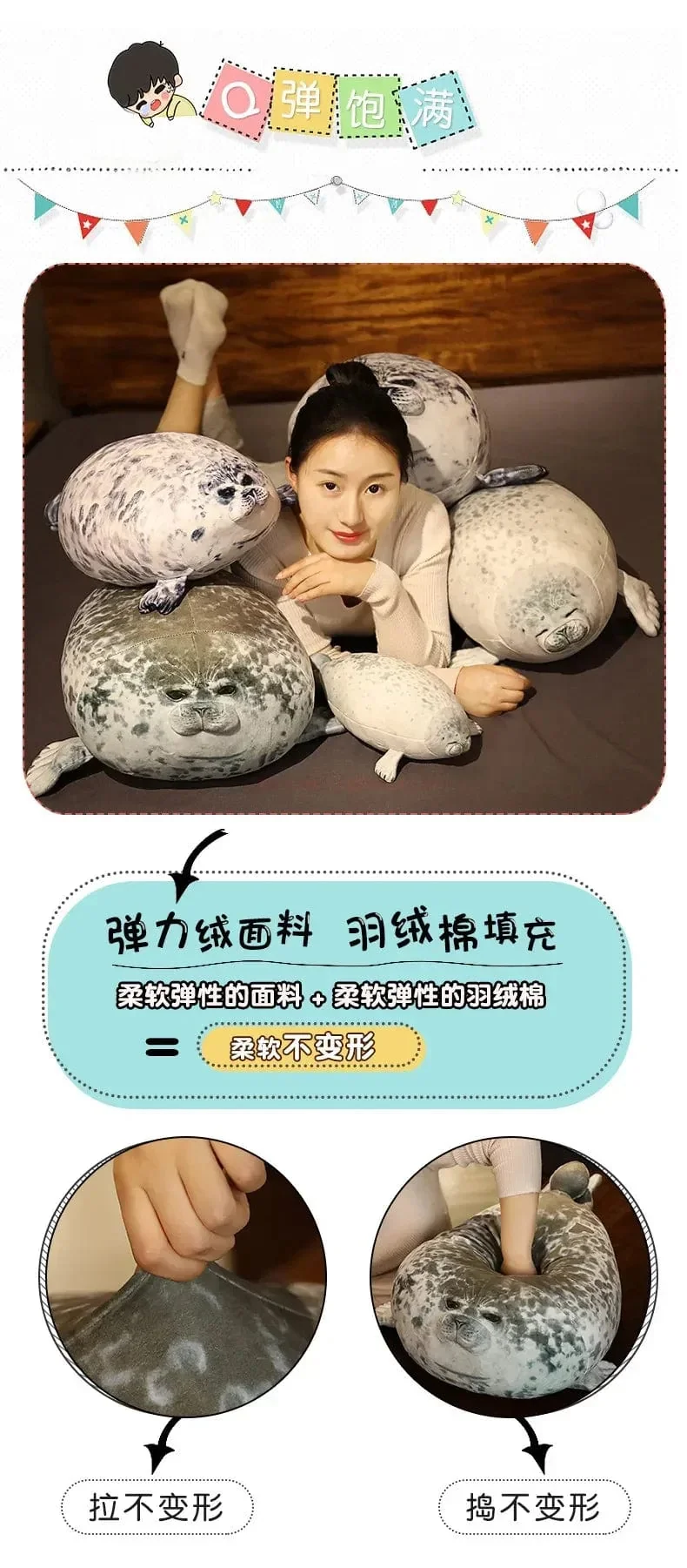 Fettes Plüsch-Foca-Gorda-Robbenspielzeug, Kuscheltier, Foca-Guatona-Peluche, weiche Puppe, Schlafkissen, süße Seelöwenpuppe, Weihnachtsgeschenk