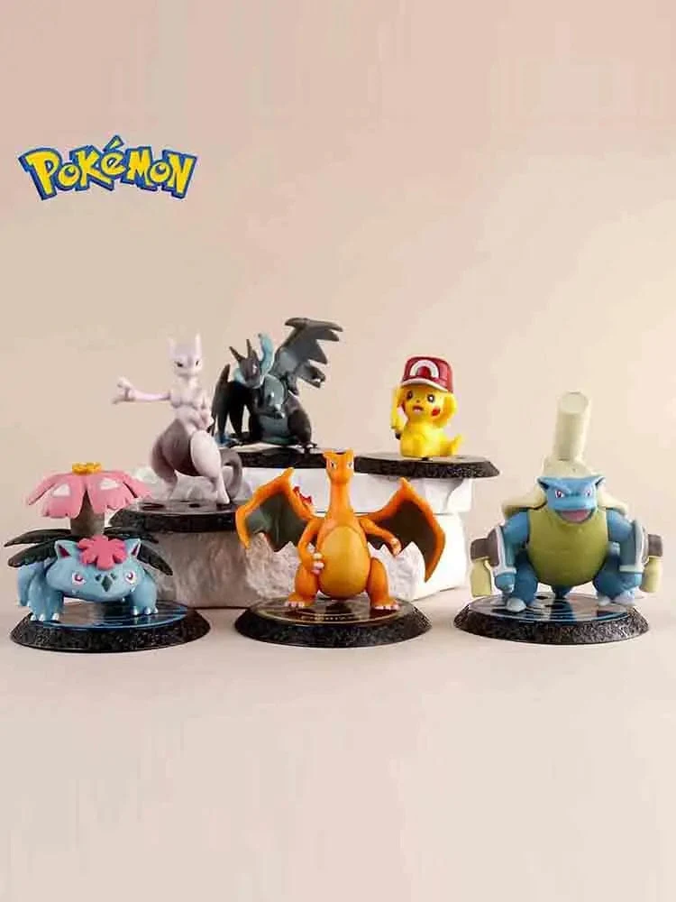 Pokemon 6 Teile/satz Anime Figur Pikachu 6-7cm Figur Charizard Blastoise Squirtle Bulbasaur Actionfiguren Modell Spielzeug Geschenke