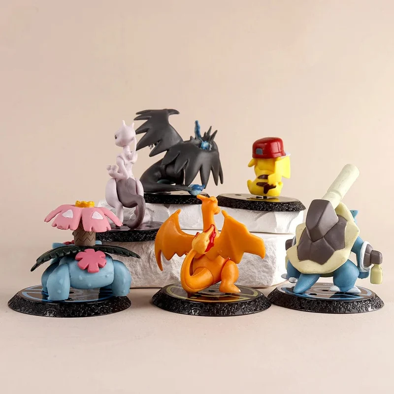 Pokemon 6 Teile/satz Anime Figur Pikachu 6-7cm Figur Charizard Blastoise Squirtle Bulbasaur Actionfiguren Modell Spielzeug Geschenke