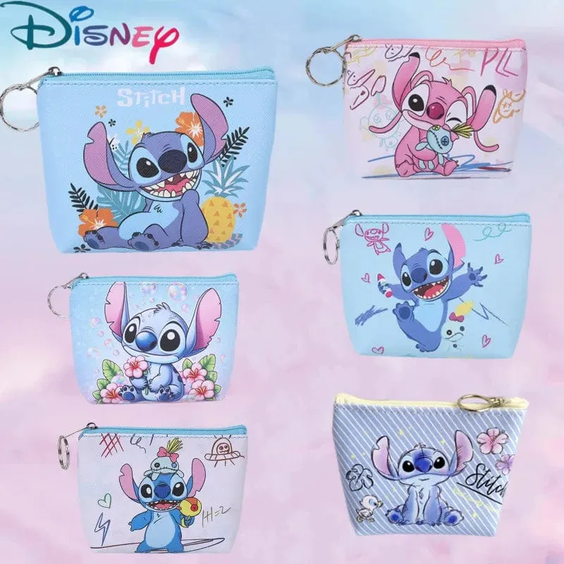 Neu Disney Stich Geldbörse Cartoon Anime Pu Schlüssel Fall Münze Lagerung Tasche Kinder Brieftasche Mini Kupplung Christmare Geschenke für Kinder