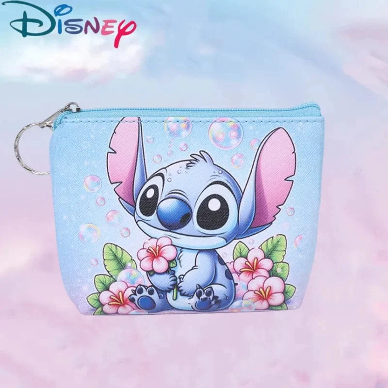 Neu Disney Stich Geldbörse Cartoon Anime Pu Schlüssel Fall Münze Lagerung Tasche Kinder Brieftasche Mini Kupplung Christmare Geschenke für Kinder