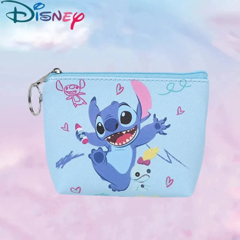Neu Disney Stich Geldbörse Cartoon Anime Pu Schlüssel Fall Münze Lagerung Tasche Kinder Brieftasche Mini Kupplung Christmare Geschenke für Kinder