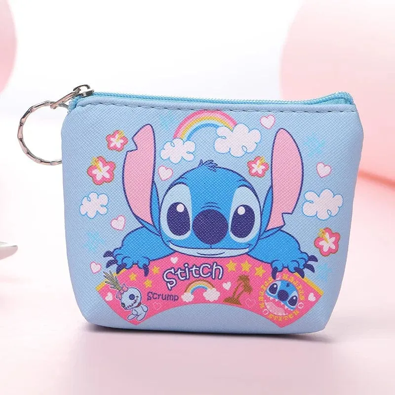 Neu Disney Stich Geldbörse Cartoon Anime Pu Schlüssel Fall Münze Lagerung Tasche Kinder Brieftasche Mini Kupplung Christmare Geschenke für Kinder