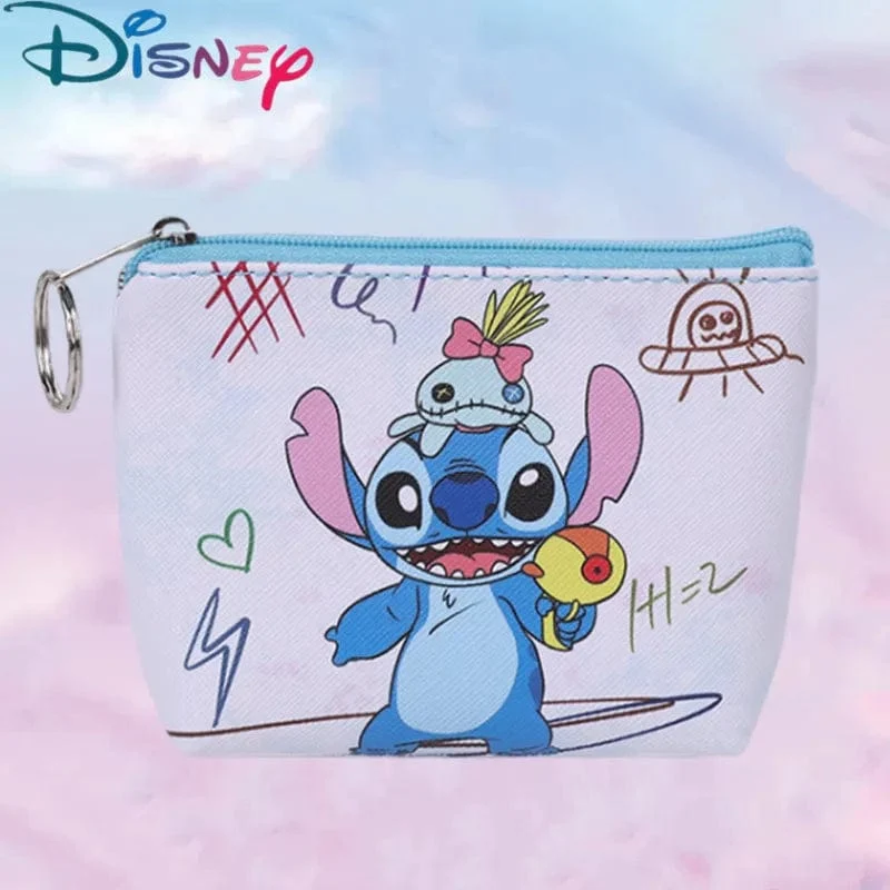 Neu Disney Stich Geldbörse Cartoon Anime Pu Schlüssel Fall Münze Lagerung Tasche Kinder Brieftasche Mini Kupplung Christmare Geschenke für Kinder
