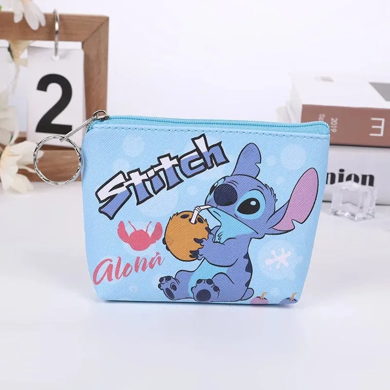 Neu Disney Stich Geldbörse Cartoon Anime Pu Schlüssel Fall Münze Lagerung Tasche Kinder Brieftasche Mini Kupplung Christmare Geschenke für Kinder