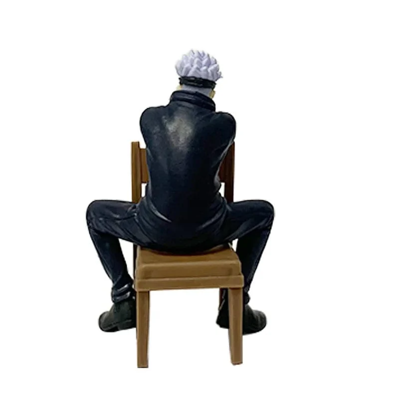 Jujutsu Kaisen 11cm 14cm Sitzende Satoru Gojo Figur mit Stuhl Pausenzeit Sammlung Modell Anime Dekoration Spielzeug Geschenke