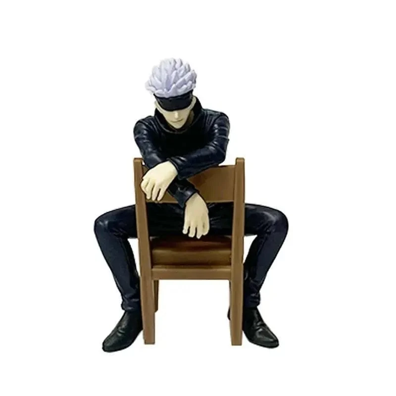 Jujutsu Kaisen 11cm 14cm Sitzende Satoru Gojo Figur mit Stuhl Pausenzeit Sammlung Modell Anime Dekoration Spielzeug Geschenke