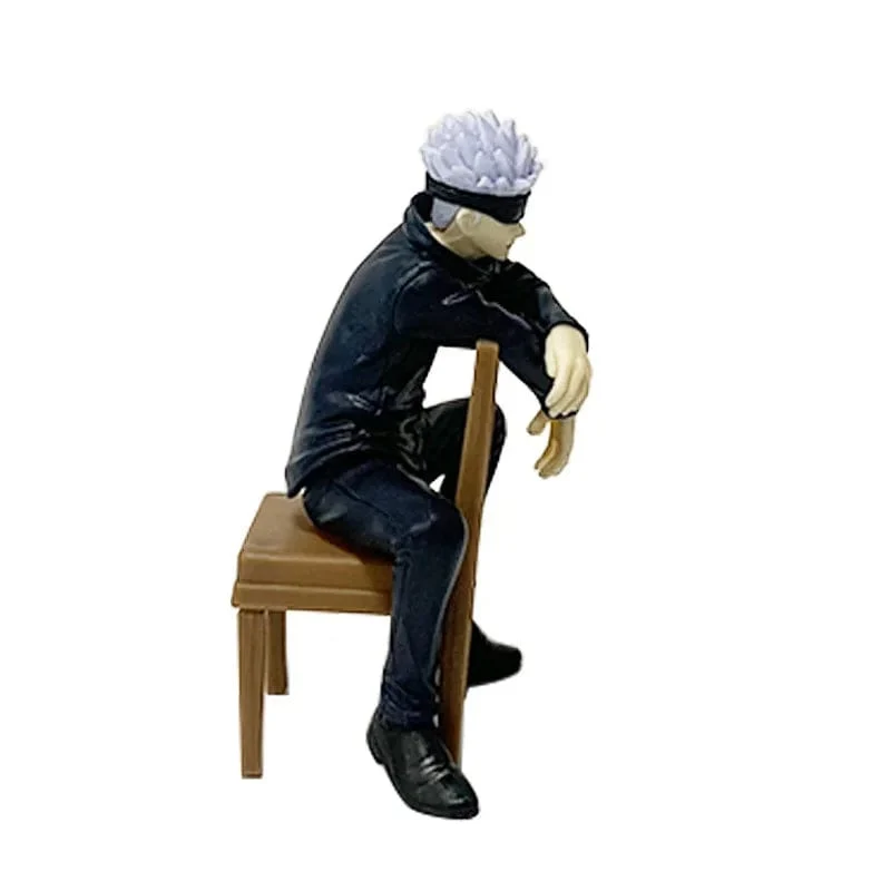 Jujutsu Kaisen 11cm 14cm Sitzende Satoru Gojo Figur mit Stuhl Pausenzeit Sammlung Modell Anime Dekoration Spielzeug Geschenke