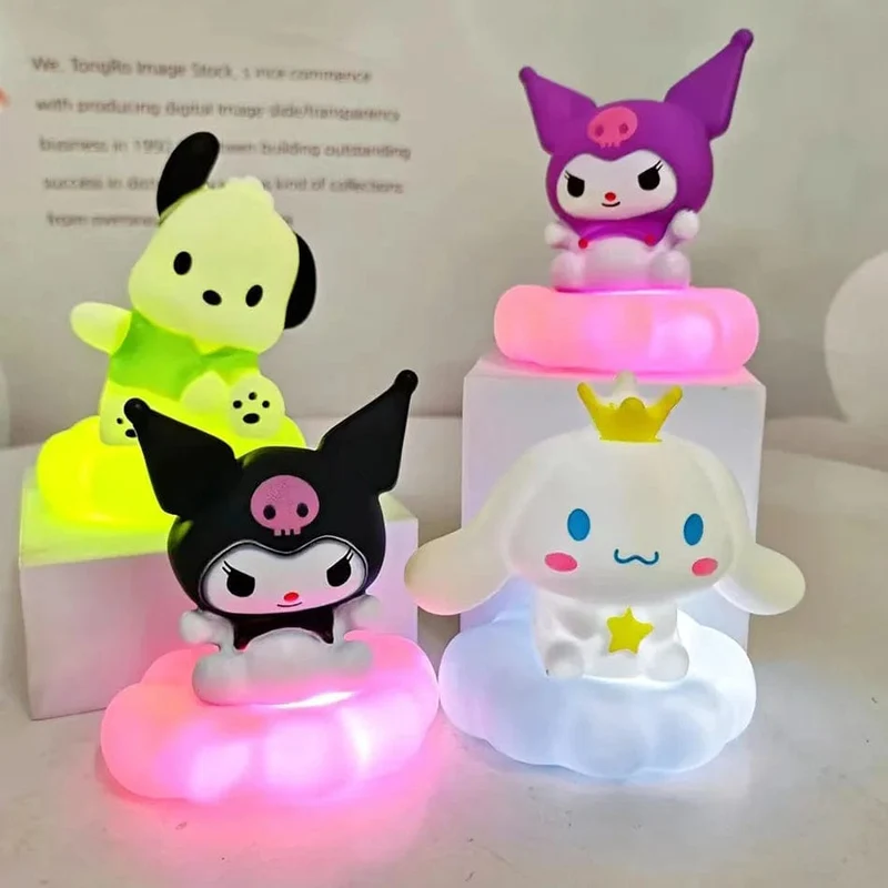 Neues Sanrios-Nachtlicht im japanischen Stil, Emaille-Wolke, Cartoon Kuromi Cinnamoroll Pochacco, kleines Tischlicht, leuchtende Dekoration
