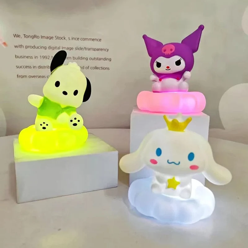 Neues Sanrios-Nachtlicht im japanischen Stil, Emaille-Wolke, Cartoon Kuromi Cinnamoroll Pochacco, kleines Tischlicht, leuchtende Dekoration