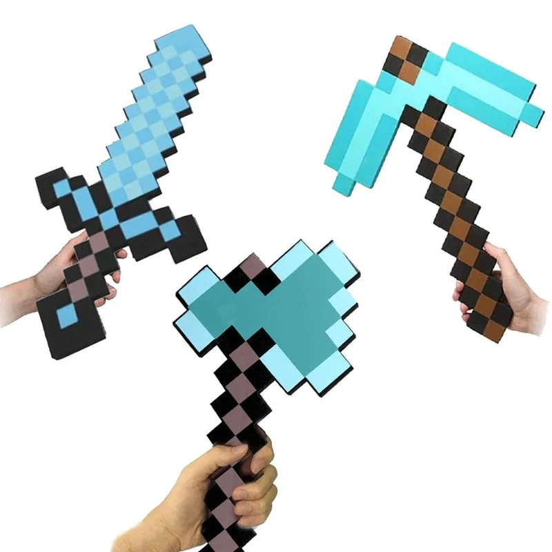 Schaumstoffspielzeug-Schwert Minecraft, Rollenspiel-Zubehörserie in Kindergröße, geeignet für Videospielfans und höher zum Sammeln von Geschenken