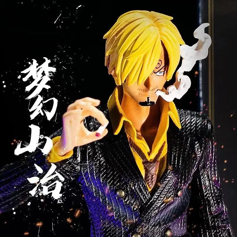 One Piece Japanische Anime-Serie, große Fantasie, rauchender heller Anzug, Yamazaki-Figur, Modellornament