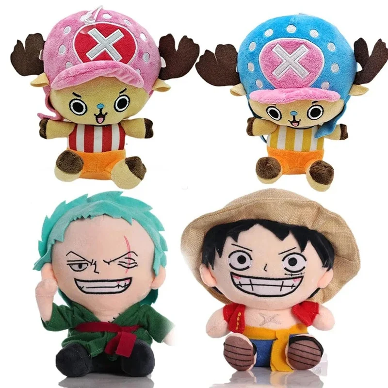 2024 HoT 25 cm One Piece Anime Figur Zoro Luffy Chopper Plüschtiere Niedliche Cartoon-Plüschtiere Gefüllte Puppen Anhänger Kinder Weihnachtsgeschenke