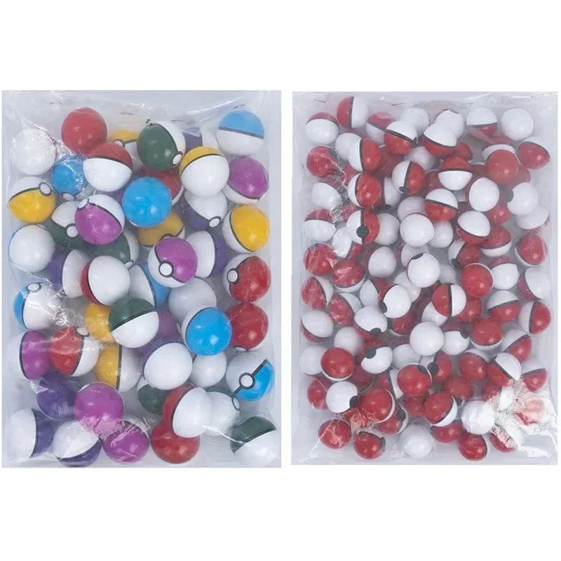 Neuer Stil 50 Stücke Elf Ball 5 CM 100 Stücke 3 CM Pokemon Anime Actionfigur Haustier Pikachu Taschenmonster Pokeball Spielzeug für Kinder Weihnachtsgeschenke