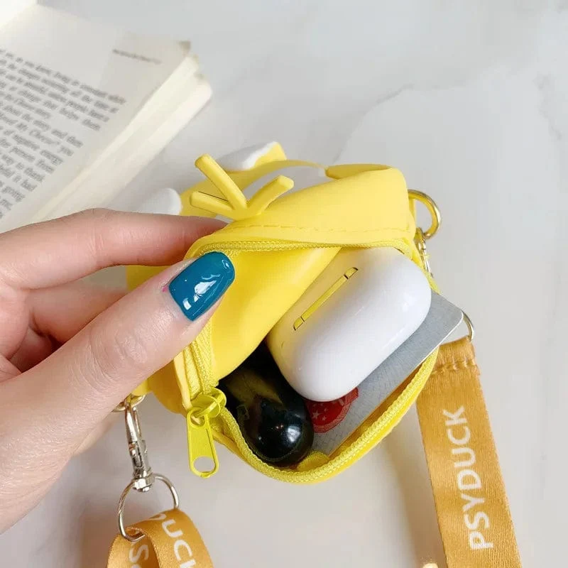 Pokemon Geldbörse Pikachu Anime Figuren Cartoon Modell Silikon Brieftasche Kawaii Persönlichkeit Mode Schulter Tasche Kinder Spielzeug Geschenke