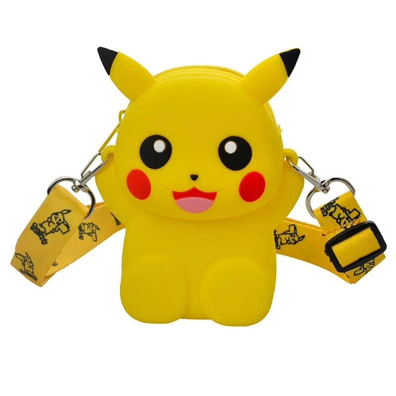 Pokemon Geldbörse Pikachu Anime Figuren Cartoon Modell Silikon Brieftasche Kawaii Persönlichkeit Mode Schulter Tasche Kinder Spielzeug Geschenke