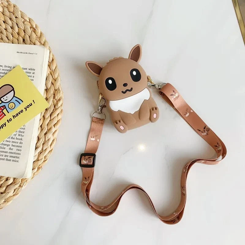 Pokemon Geldbörse Pikachu Anime Figuren Cartoon Modell Silikon Brieftasche Kawaii Persönlichkeit Mode Schulter Tasche Kinder Spielzeug Geschenke
