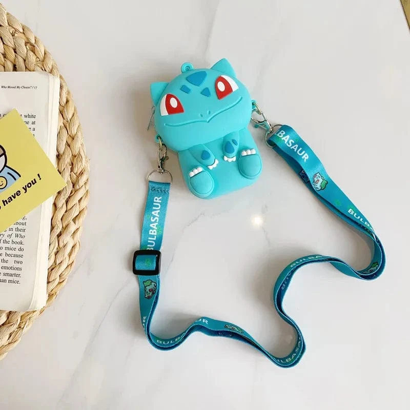 Pokemon Geldbörse Pikachu Anime Figuren Cartoon Modell Silikon Brieftasche Kawaii Persönlichkeit Mode Schulter Tasche Kinder Spielzeug Geschenke
