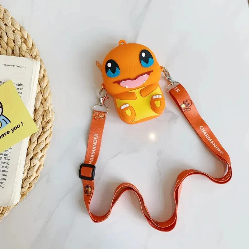 Pokemon Geldbörse Pikachu Anime Figuren Cartoon Modell Silikon Brieftasche Kawaii Persönlichkeit Mode Schulter Tasche Kinder Spielzeug Geschenke