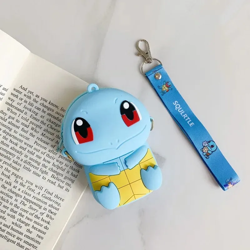 Pokemon Geldbörse Pikachu Anime Figuren Cartoon Modell Silikon Brieftasche Kawaii Persönlichkeit Mode Schulter Tasche Kinder Spielzeug Geschenke