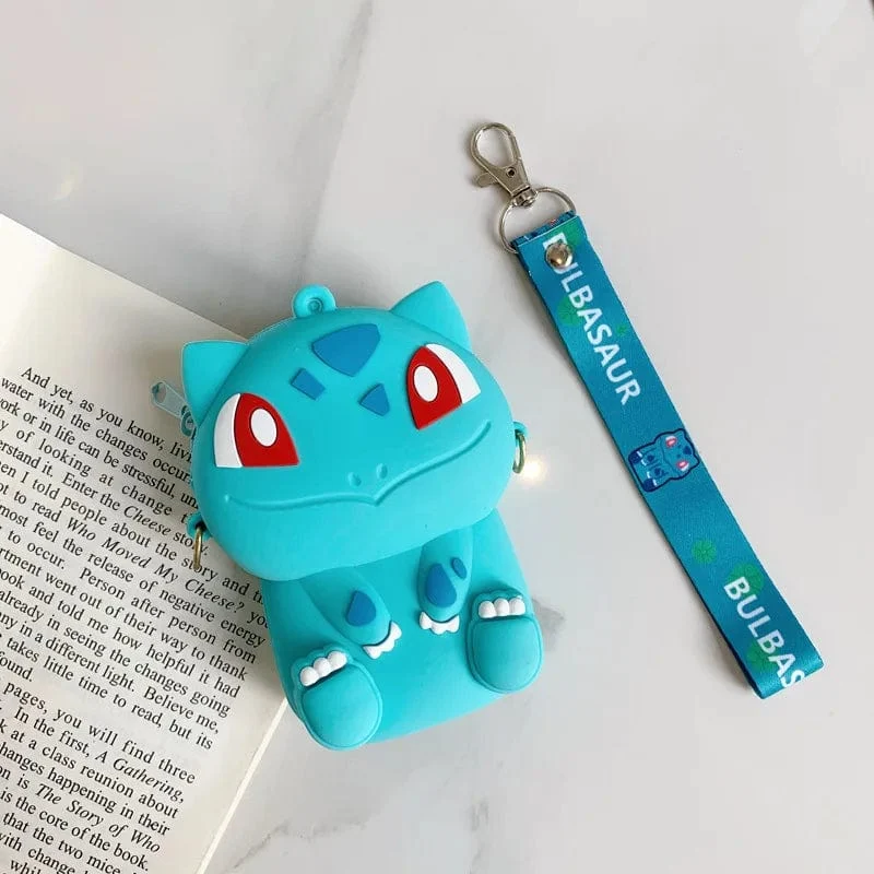 Pokemon Geldbörse Pikachu Anime Figuren Cartoon Modell Silikon Brieftasche Kawaii Persönlichkeit Mode Schulter Tasche Kinder Spielzeug Geschenke
