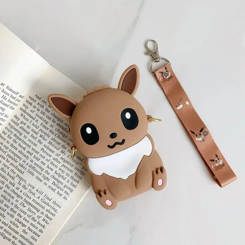 Pokemon Geldbörse Pikachu Anime Figuren Cartoon Modell Silikon Brieftasche Kawaii Persönlichkeit Mode Schulter Tasche Kinder Spielzeug Geschenke