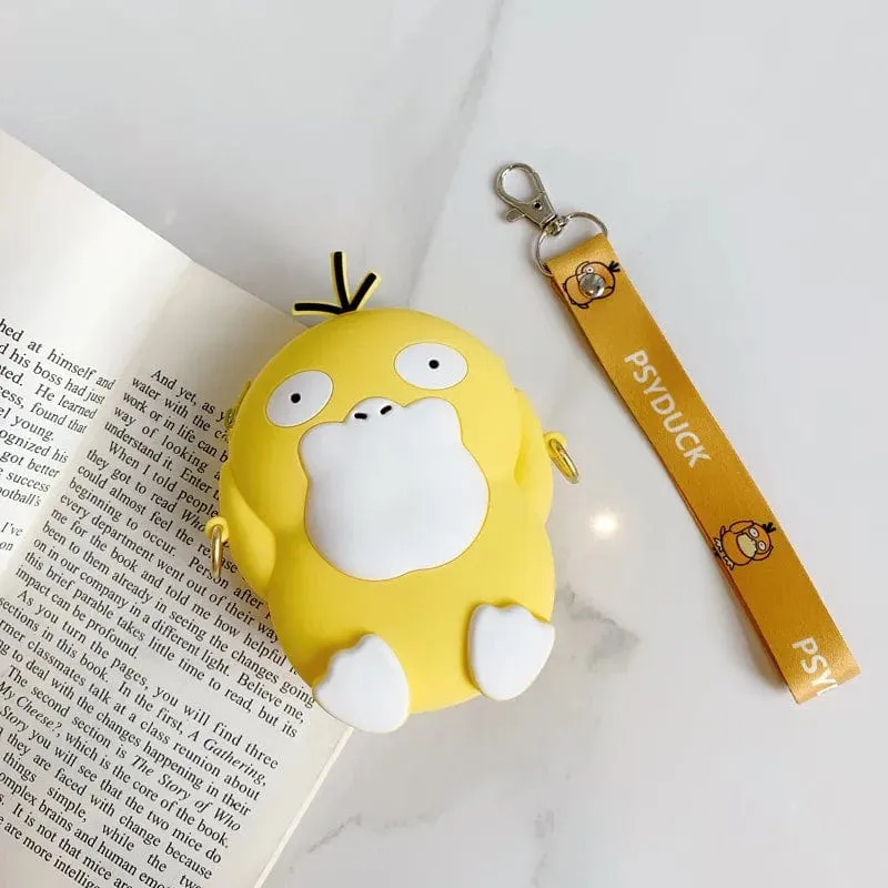 Pokemon Geldbörse Pikachu Anime Figuren Cartoon Modell Silikon Brieftasche Kawaii Persönlichkeit Mode Schulter Tasche Kinder Spielzeug Geschenke
