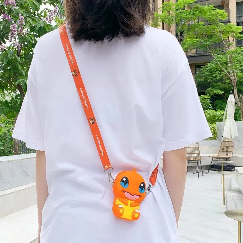 Pokemon Geldbörse Pikachu Anime Figuren Cartoon Modell Silikon Brieftasche Kawaii Persönlichkeit Mode Schulter Tasche Kinder Spielzeug Geschenke