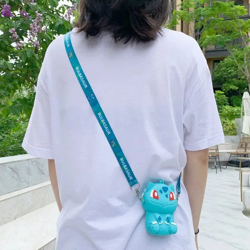 Pokemon Geldbörse Pikachu Anime Figuren Cartoon Modell Silikon Brieftasche Kawaii Persönlichkeit Mode Schulter Tasche Kinder Spielzeug Geschenke